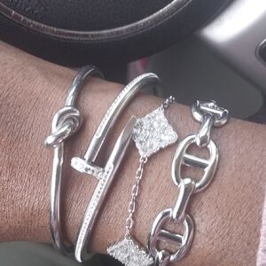 Elegant Silver Bracelet Set